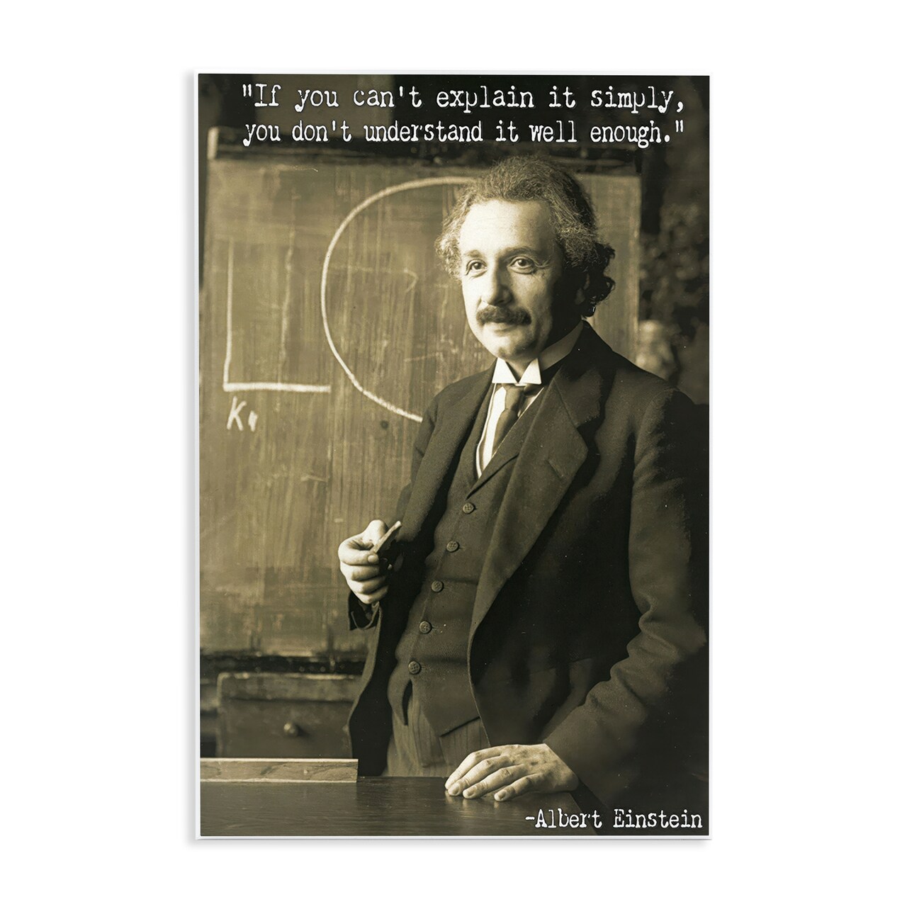 Stupell Industries Inspiring Einstein Quote Wall Plaque Art Design by Graffi*tee Studios